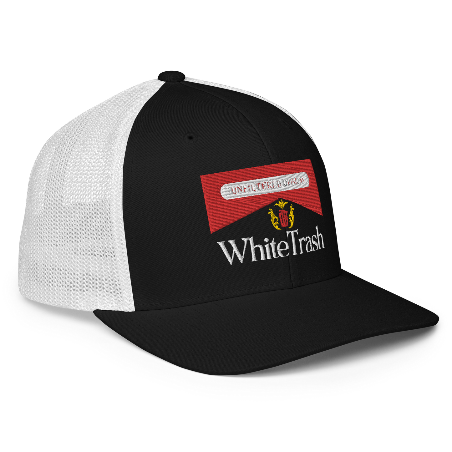 White Trash Embroidered Flexfit Trucker cap
