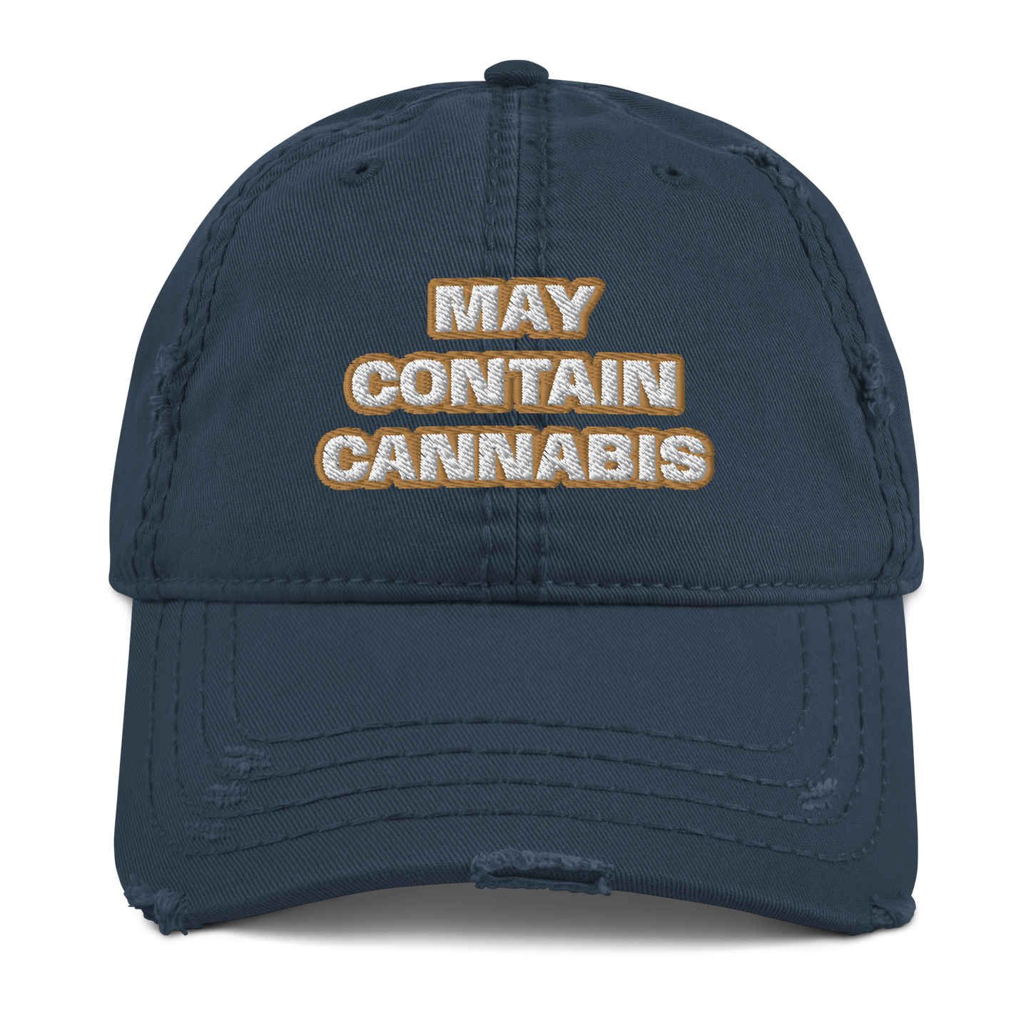 Cannabis Distressed Embroidered Dad Hat