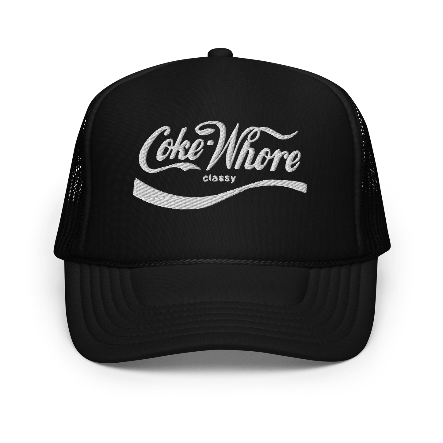 Coke-Whore Embroidered Foam trucker hat