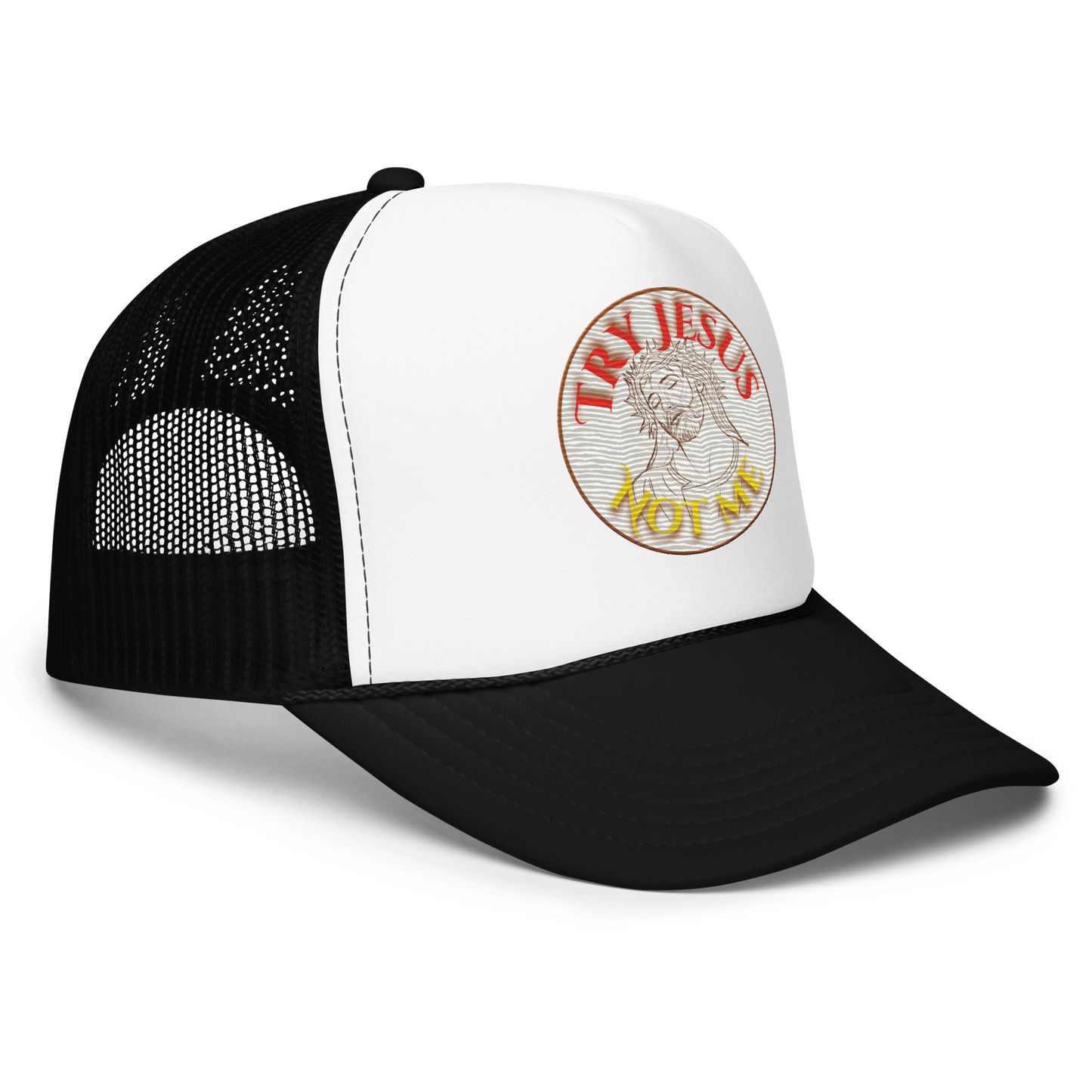 Try Jesus Foam trucker hat