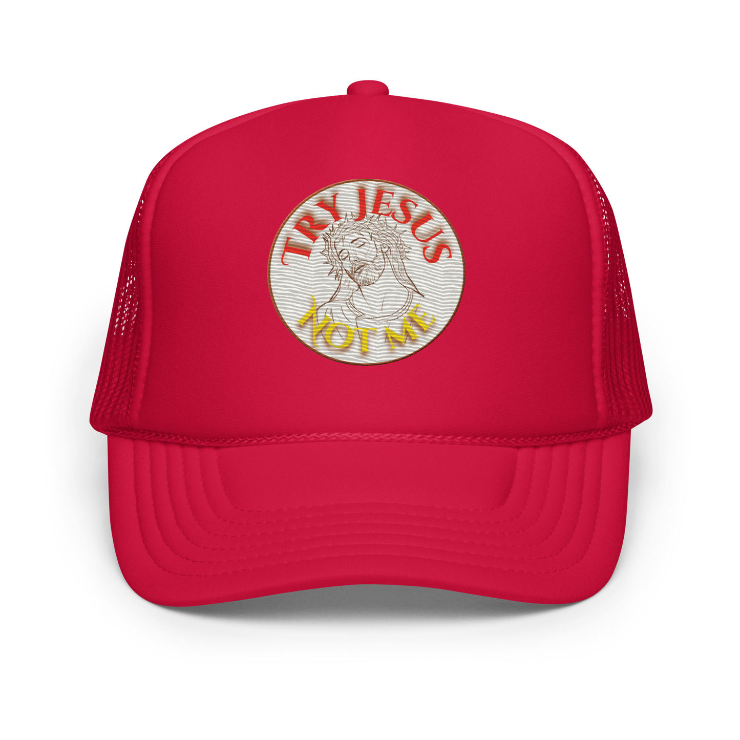 Try Jesus Foam trucker hat