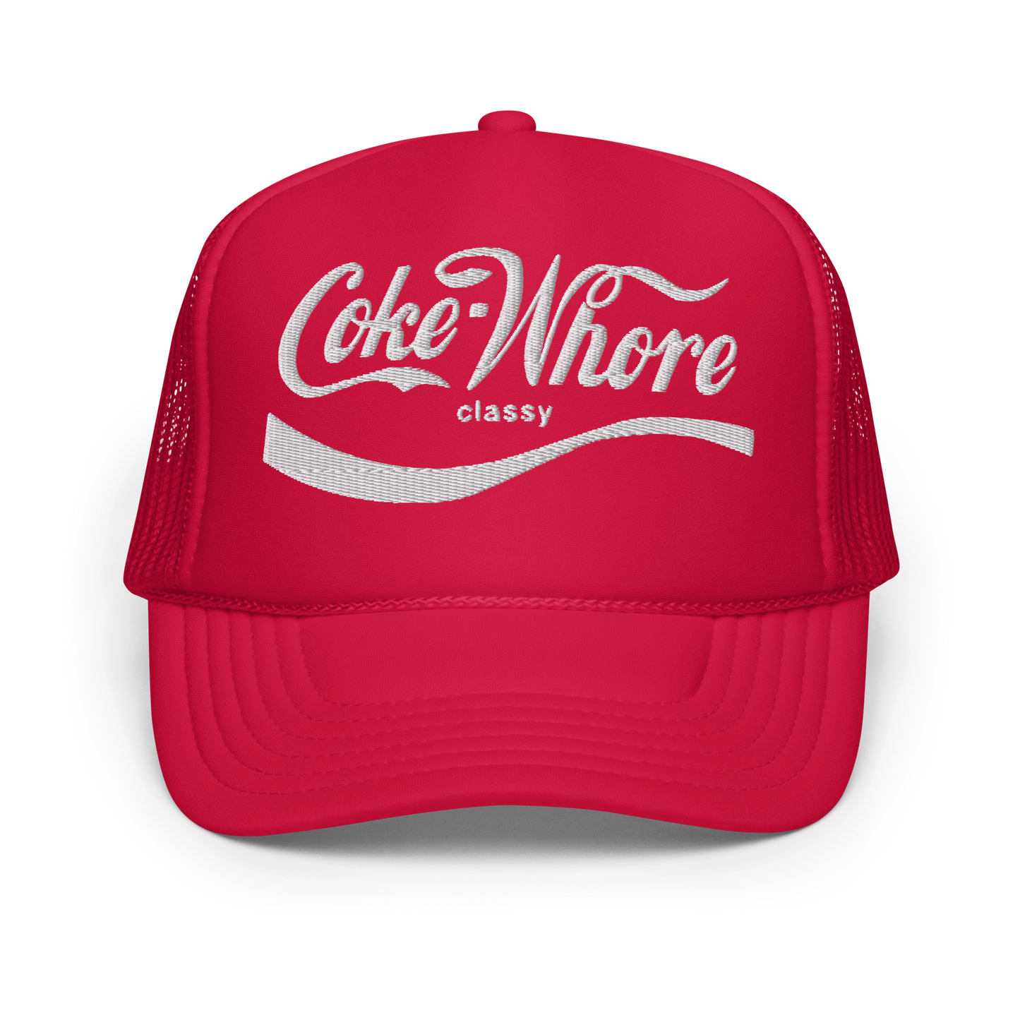Coke-Whore Embroidered Foam trucker hat