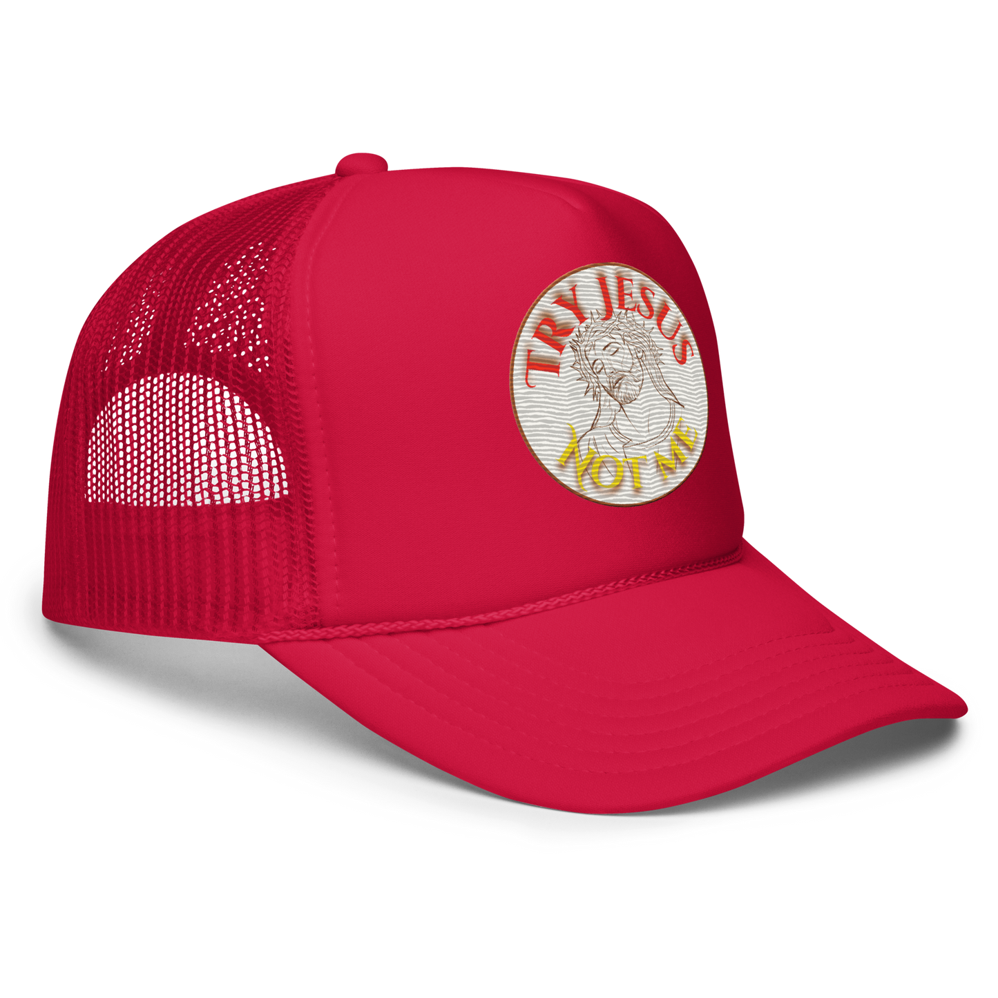 Try Jesus Foam trucker hat