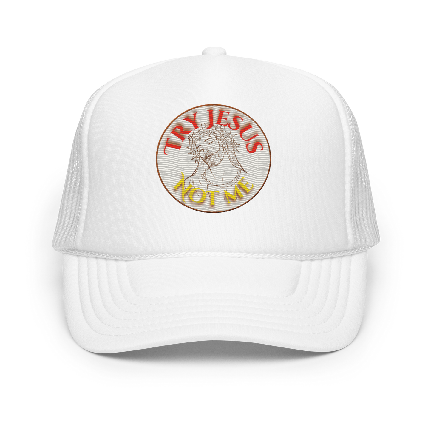 Try Jesus Foam trucker hat