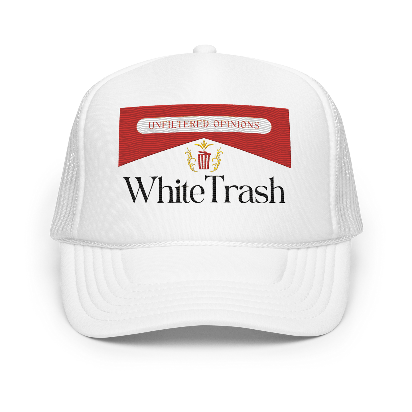 White Trash Embroidered Foam trucker hat