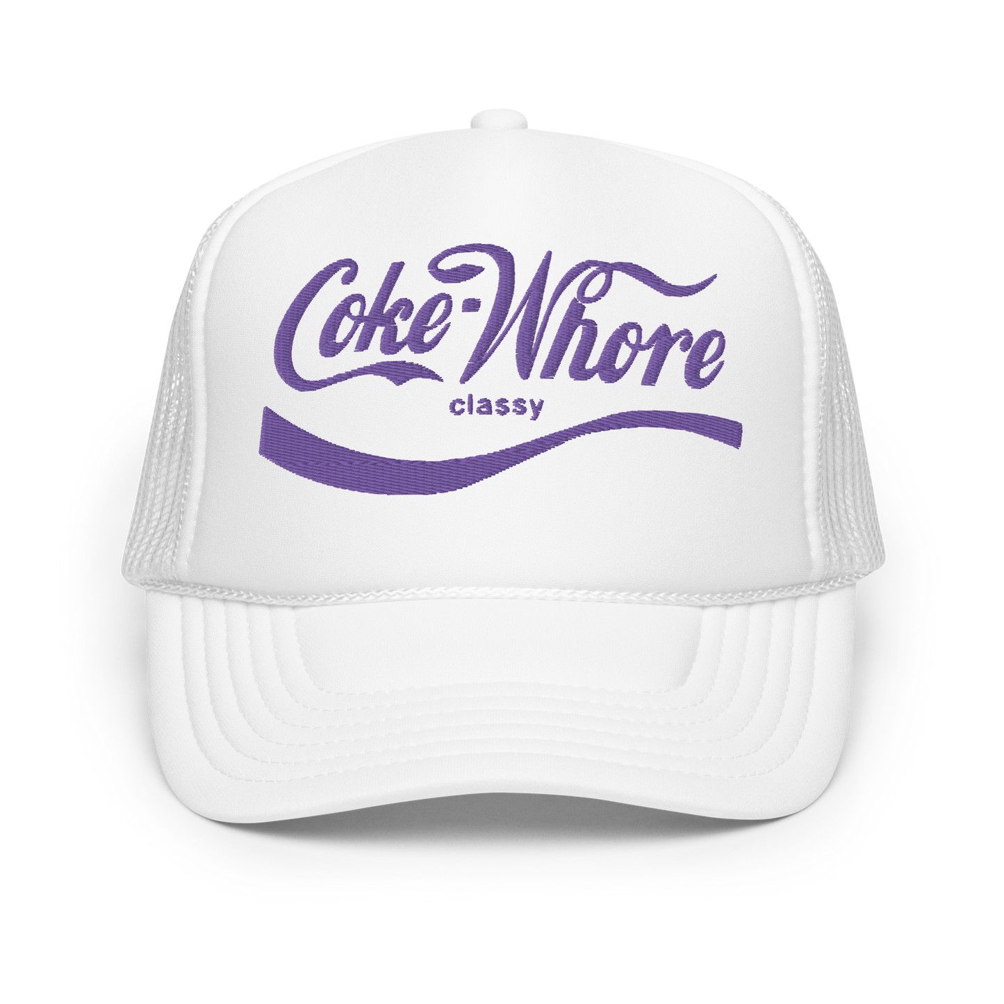 Coke-Whore Embroidered Foam trucker hat
