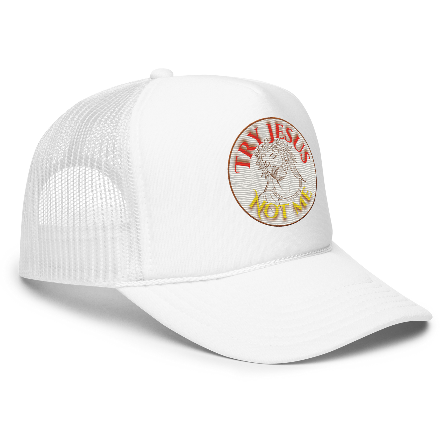 Try Jesus Foam trucker hat