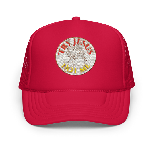 Try Jesus Foam trucker hat