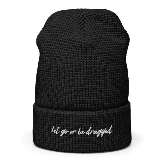 Let Go Embroidered Waffle beanie